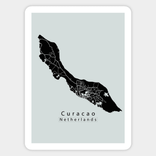 Curacao Netherlands Island Map dark Sticker